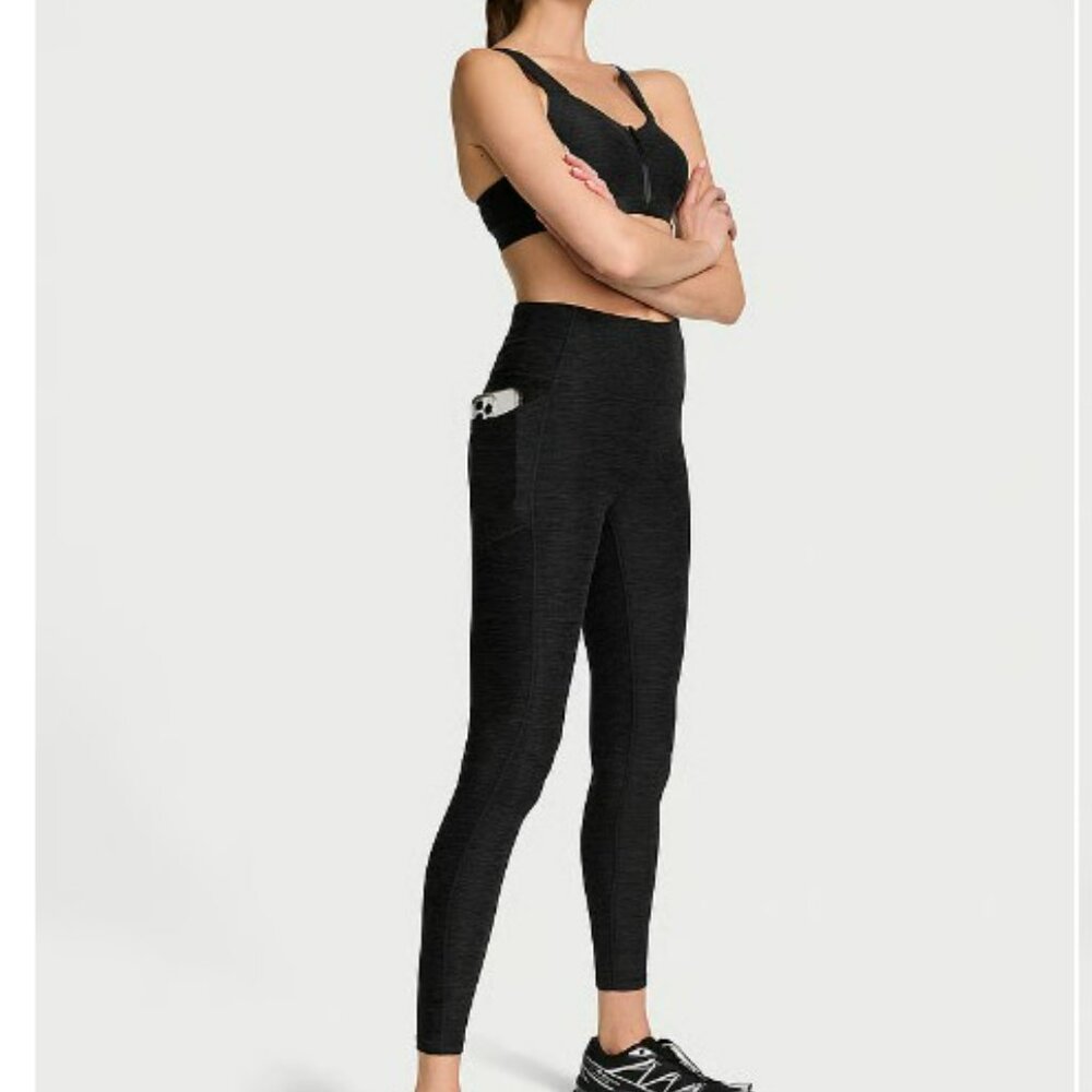 PINK Victoria's Secret Black Leggings Full-Length Slim Fit w pockets. Free gift!